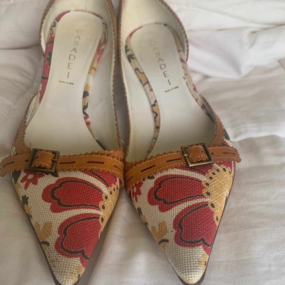 CASADEI Heels Pumps Shoes Size 10 US Multi color 3" Heel